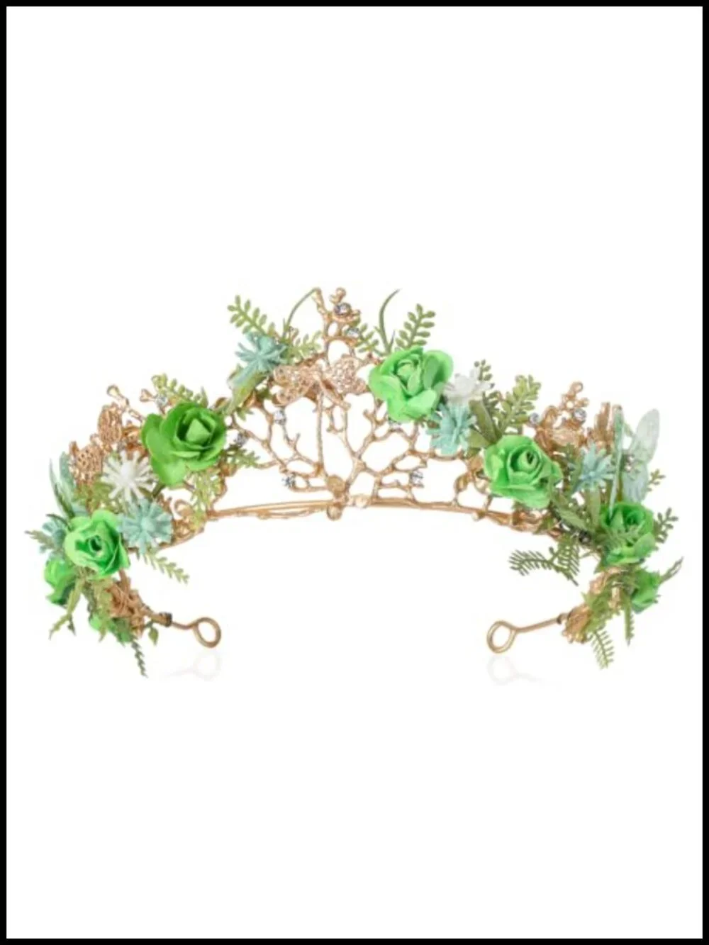 Fairy Flower Crown Gold Metal Forest Butterfly Headpiece